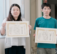 遠藤力也研究員が日本微生物資源学会奨励賞、押田祐美専門技術員が日本微生物資源学会技術賞を受賞